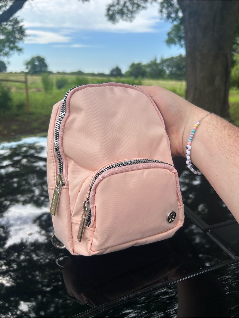 Blush Pink Mini crossbody backpack